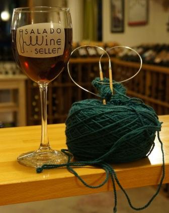 Knit with friends and enjoy a glass of wine!