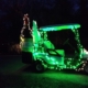 picture of golf cart lit up for parade